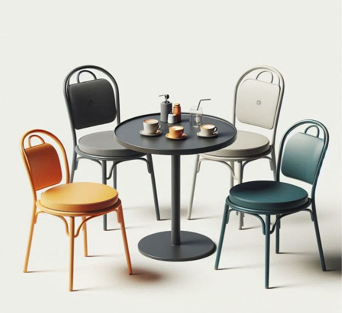 cafechairs and table set